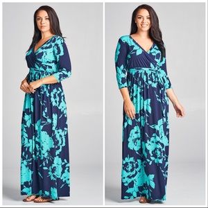 Plus Foral Maxi Dress